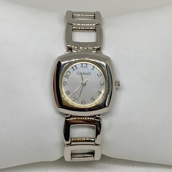 Carriage women watch 26mm case quartz Analog links bracelet size 7” running - Picture 1 of 8